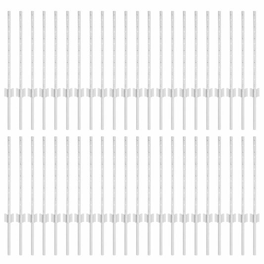 Zaunpfosten 44 pcs Silber 100 cm Stahl