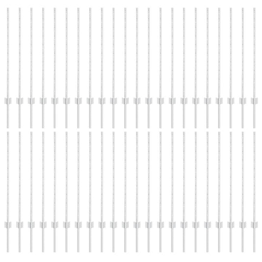 Zaunpfosten 88 pcs Silber 140 cm Stahl