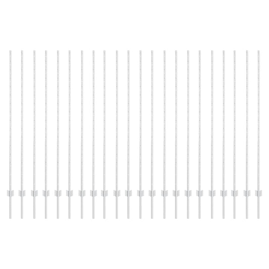 Zaunpfosten 44 pcs Silber 200 cm Stahl