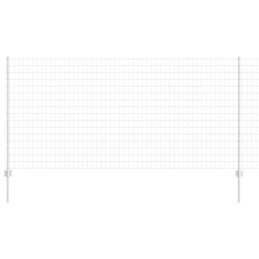 Zaun und Pfosten Silber 1,2 x 10 m Stahl