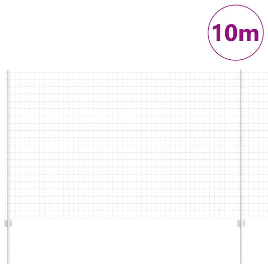 Zaun und Pfosten Silber 1,5 x 10 m Stahl