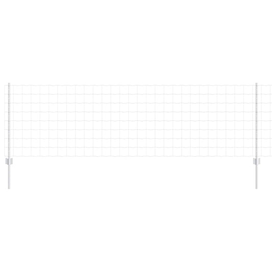 Zaun und Pfosten Silber 0,8 x 25 m Stahl