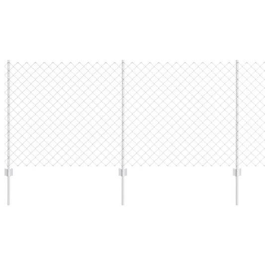 Zaun und Pfosten Silber 1 x 25 m Stahl