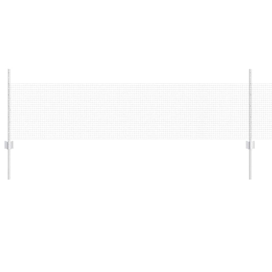 Zaun und Pfosten Silber 0,5 x 10 m Stahl