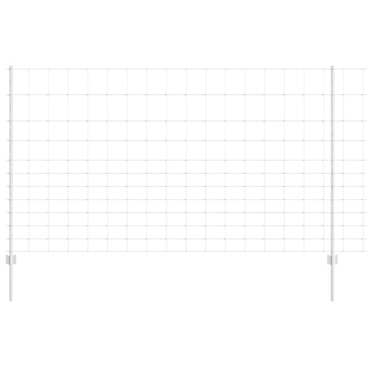 Zaun und Pfosten Silber 1,4 x 25 m Stahl