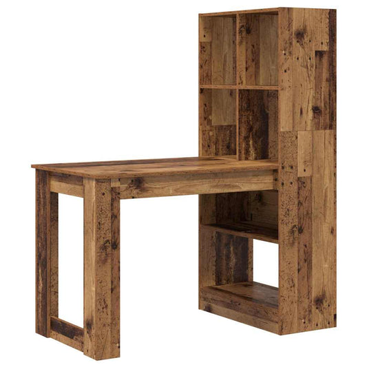 Schreibtisch mit Regal Altholz 122 x 67 x 145 cm Holzwerkstoff
