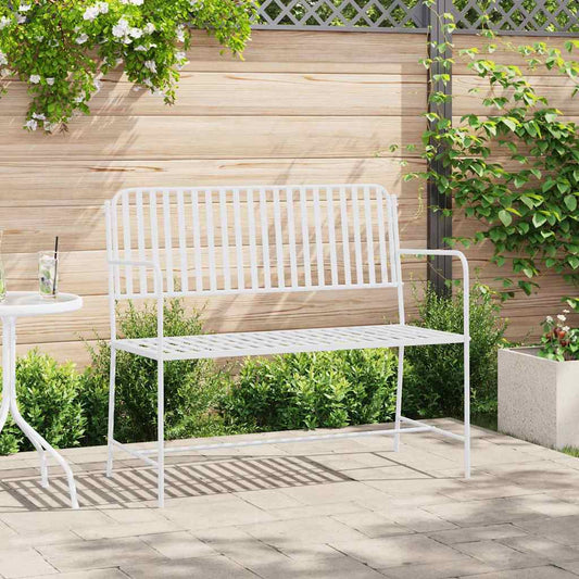 Gartenbank Weiß 104 x 54 x 93cm Stahl