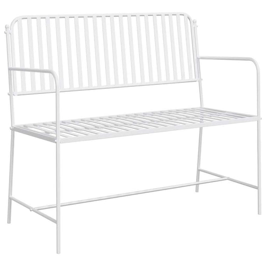 Gartenbank Weiß 104 x 54 x 93cm Stahl
