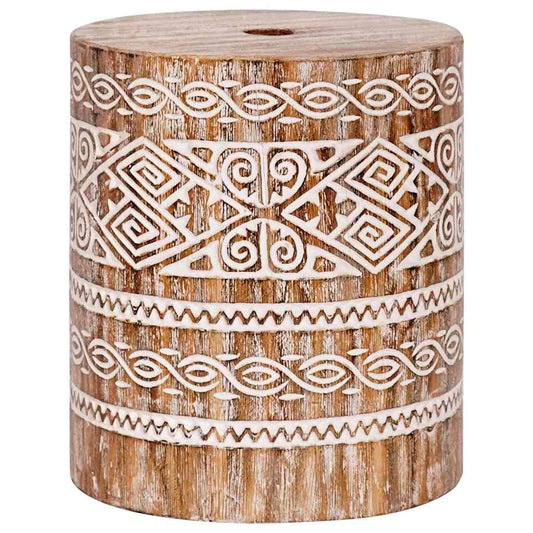 Sonnenschirmständer gewaschenes Weiß Ø34 x 40 cm Massivholz