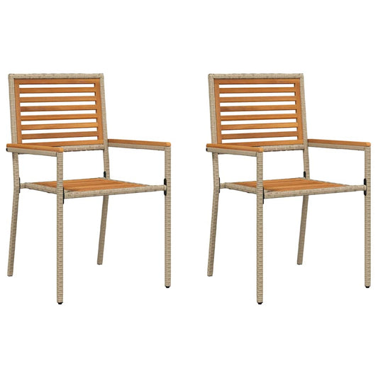 Garten Stapelstühle 2 pcs Braun und Beige