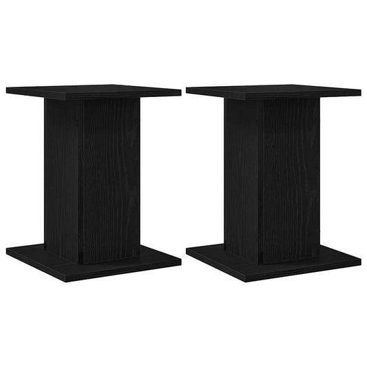 Pflanzenständer 2 pcs Schwarz Eichen-Optik 30 x 30 x 40 cm