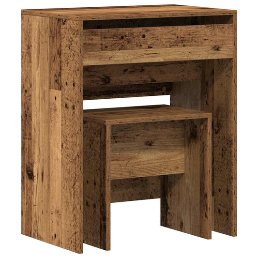 Schminktisch mit Speicher Altholz 60 x 40 x 75 cm Holzwerkstoff