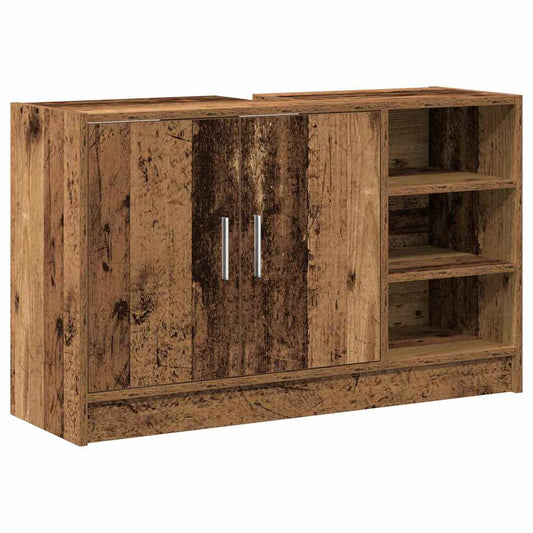 Badezimmerschrank mit Tür Altholz 90 x 29 x 55 cm Holzwerkstoff