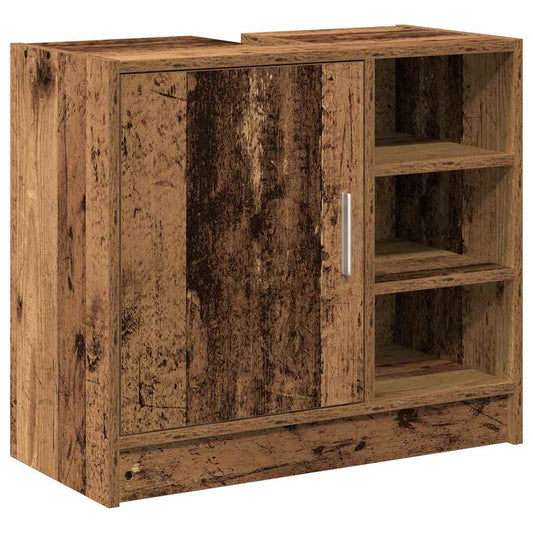 Badezimmerschrank mit Tür Altholz 63 x 29 x 55 cm Holzwerkstoff
