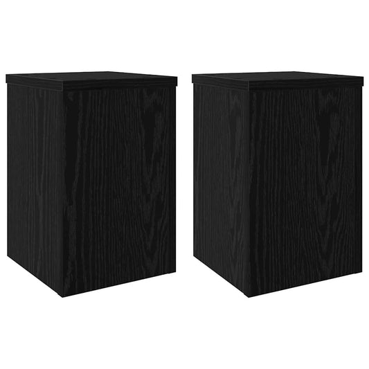 Pflanzenständer 2 pcs Schwarz Eichen-Optik 20 x 20 x 30 cm