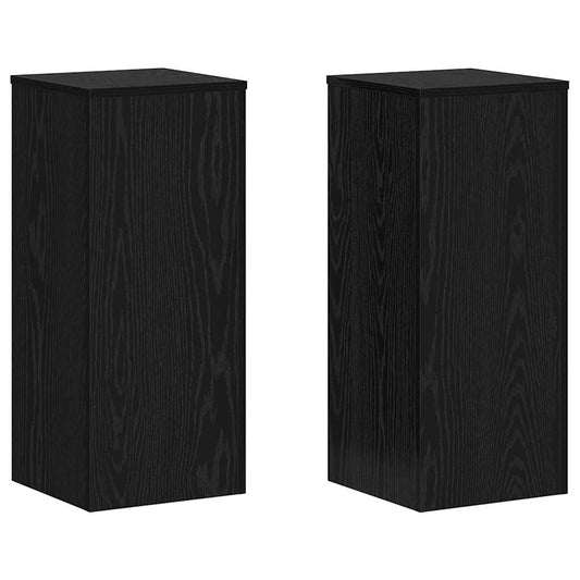 Pflanzenständer 2 pcs Schwarz Eichen-Optik 30 x 30 x 70 cm
