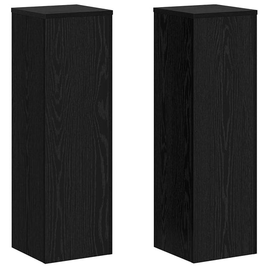 Pflanzenständer 2 pcs Schwarz Eichen-Optik 25 x 25 x 80 cm