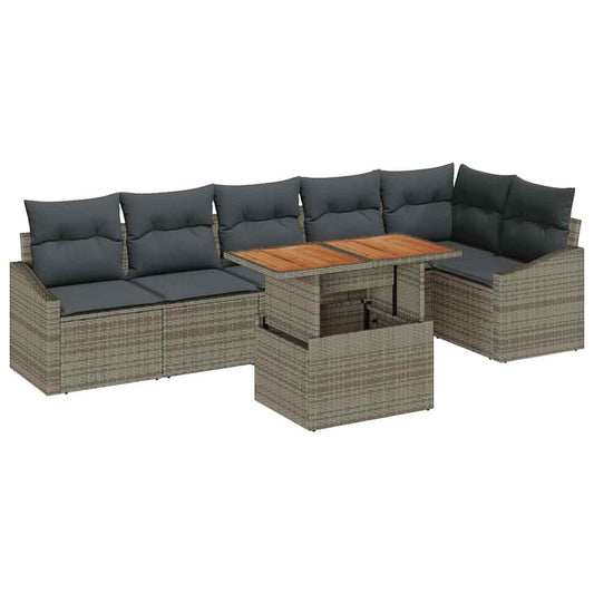 Garten Essgruppe 7 pcs Grau und Braun 100 x 55 x 73 cm