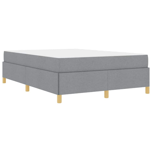 Boxspringbett Hellgrau und Weiß und Hellgrau 140 x 190 cm Stoff
