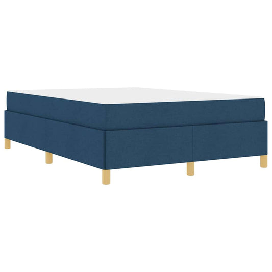 Boxspringbett mit Matratze Blau und Weiß 140 x 190 cm Stoff