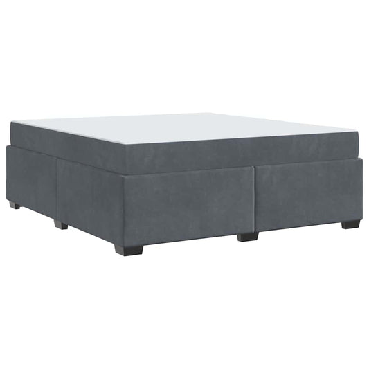 Bettgestell mit Matratze Dunkelgrau 180 x 200 cm Samt