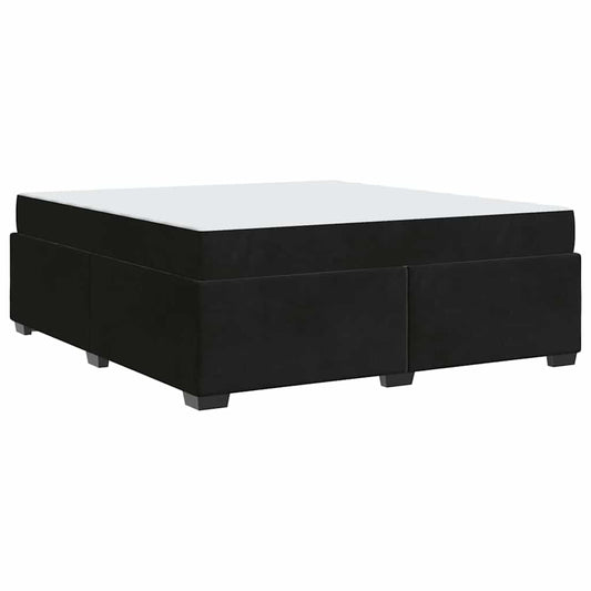 Bettgestell mit Matratze Schwarz 180 x 200 cm Samt