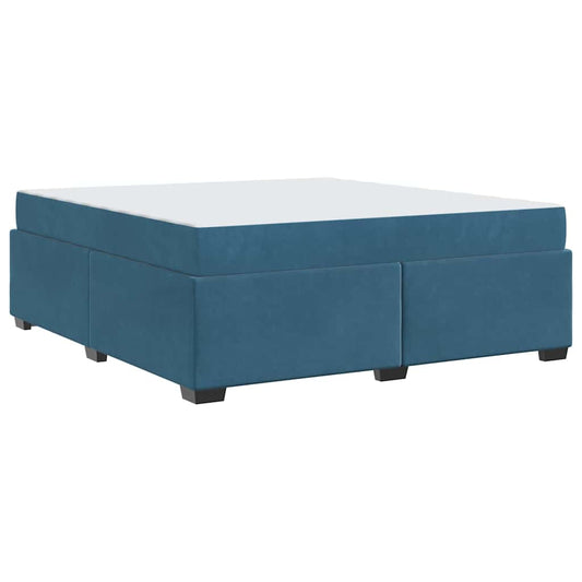 Bettrahmen mit Matratze Dunkelblau 180 x 200 cm Stoff