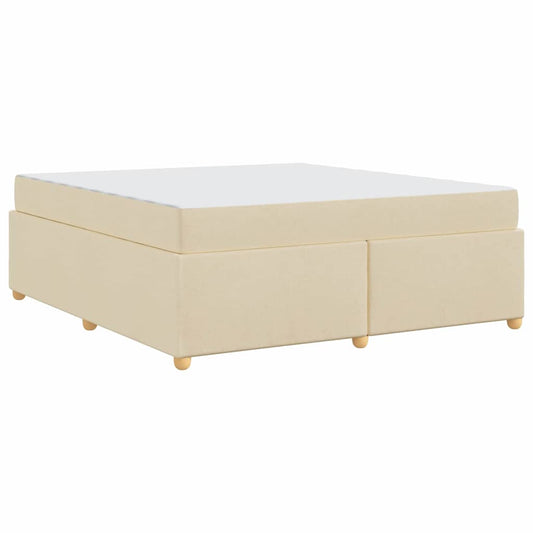 Bettgestell mit Matratze Creme 180 x 200 cm Stoff