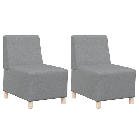 Modulares Armfreies Sofa 2 pcs Hellgrau 55 x 74 x 82 cm Stoff
