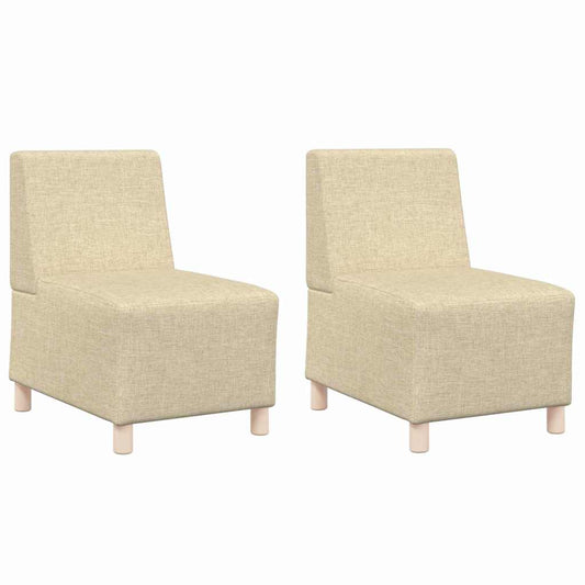 Modulares Armfreies Sofa 2 pcs Creme 55 x 74 x 82 cm Stoff