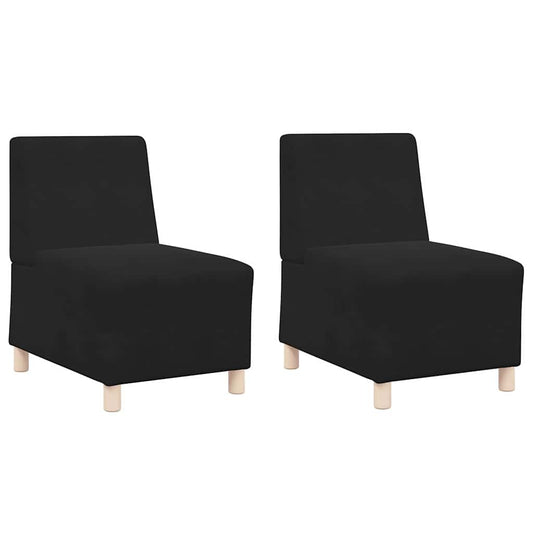 Modulares Armfreies Sofa 2 pcs Schwarz 55 x 74 x 82 cm Samt