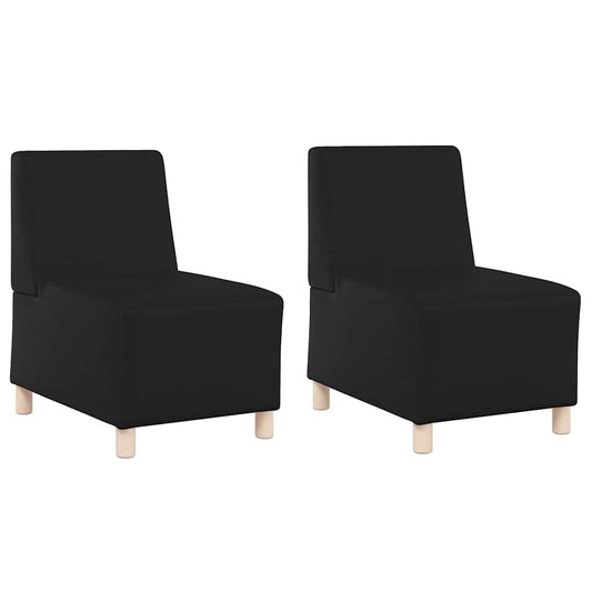 Modulares Armfreies Sofa 2 pcs Schwarz 55 x 74 x 82 cm