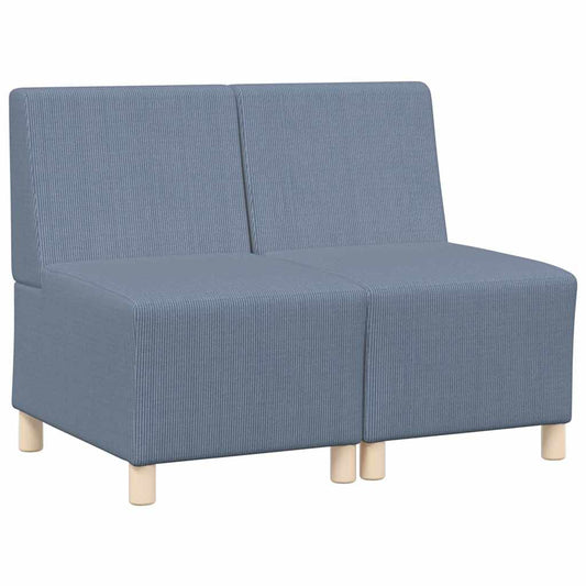 Modulares Armfreies Sofa 2 pcs Blau 55 x 74 x 82 cm Cordstoff