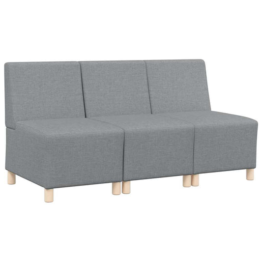 Modulares Armfreies Sofa 3 pcs Hellgrau 55 x 74 x 82 cm Stoff