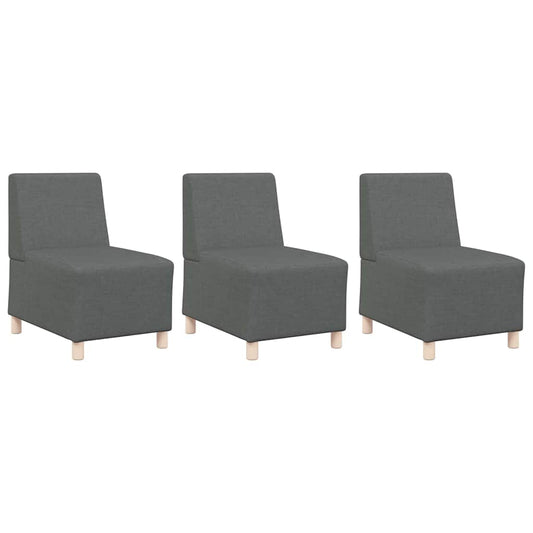Modulares Armfreies Sofa 3 pcs Dunkelgrau 55 x 74 x 82 cm Stoff