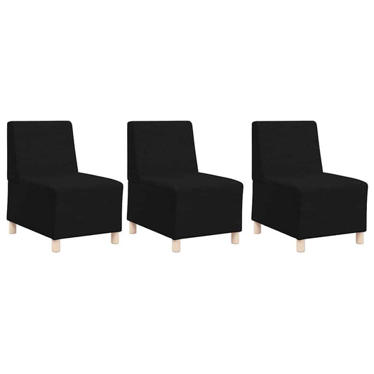 Modulares Armfreies Sofa 3 pcs Schwarz 55 x 74 x 82 cm Stoff