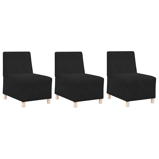 Modulares Armfreies Sofa 3 pcs Schwarz 55 x 74 x 82 cm Samt