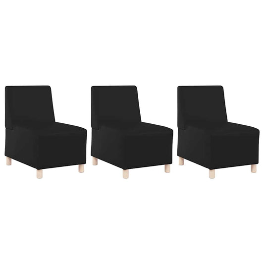 Modulares Armfreies Sofa 3 pcs Schwarz 55 x 74 x 82 cm