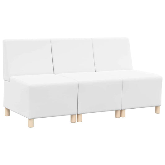 Modulares Armfreies Sofa 3 pcs Weiß 55 x 74 x 82 cm Kunstleder