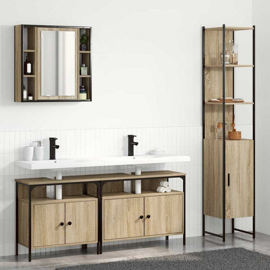 Badezimmermöbel Set 4 pcs Sonoma-Eiche 33 x 33 x 185.5 cm