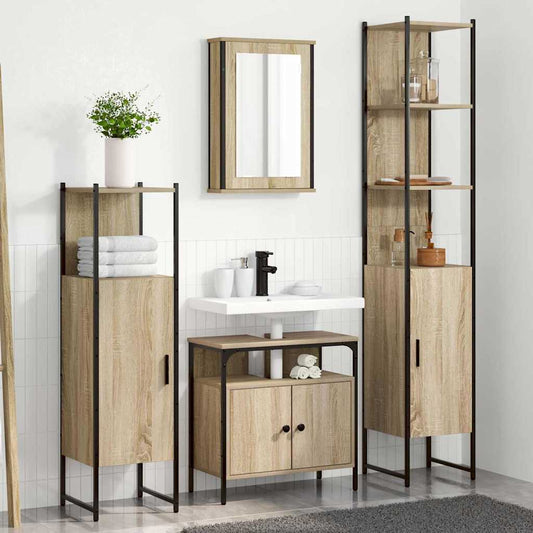Badezimmermöbel Set 4 pcs Sonoma-Eiche 33 x 33 x 185.5 cm