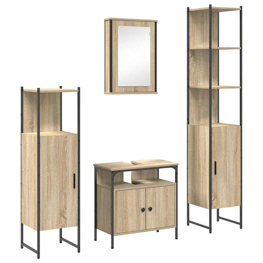 Badezimmermöbel Set 4 pcs Sonoma-Eiche 33 x 33 x 185.5 cm