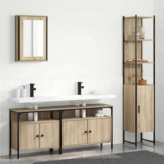 Badezimmermöbel Set 4 pcs Sonoma-Eiche 33 x 33 x 185.5 cm