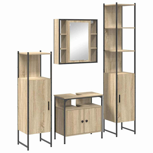 Badezimmermöbel Set 4 pcs Sonoma-Eiche 33 x 33 x 185.5 cm
