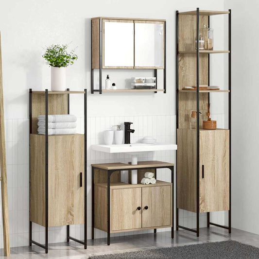 Badezimmermöbel Set 4 pcs Sonoma-Eiche 33 x 33 x 185.5 cm