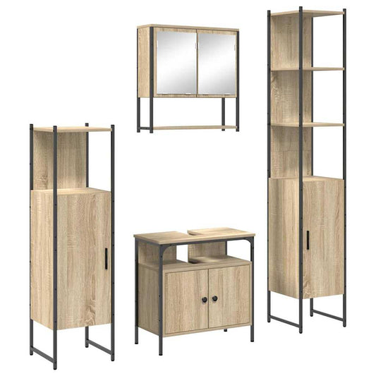 Badezimmermöbel Set 4 pcs Sonoma-Eiche 33 x 33 x 185.5 cm