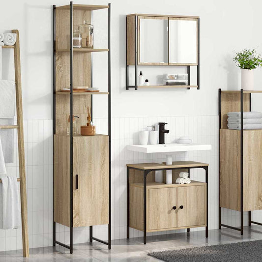 Badezimmermöbel Set 3 pcs Sonoma-Eiche 33 x 33 x 185.5 cm
