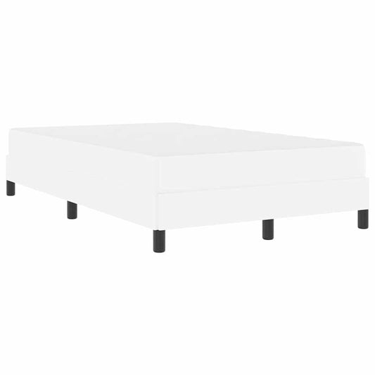 Bett mit Matratze Reinweiß 120 x 190 cm Kunstleder