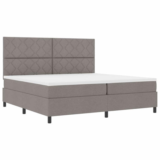Boxspringbett mit Matratze Taupe 200 x 200 cm Stoff