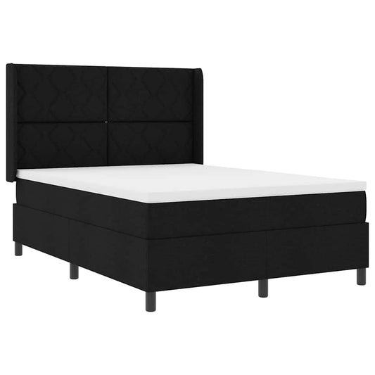 Boxspringbett mit Matratze Schwarz 140 x 200 cm Stoff
